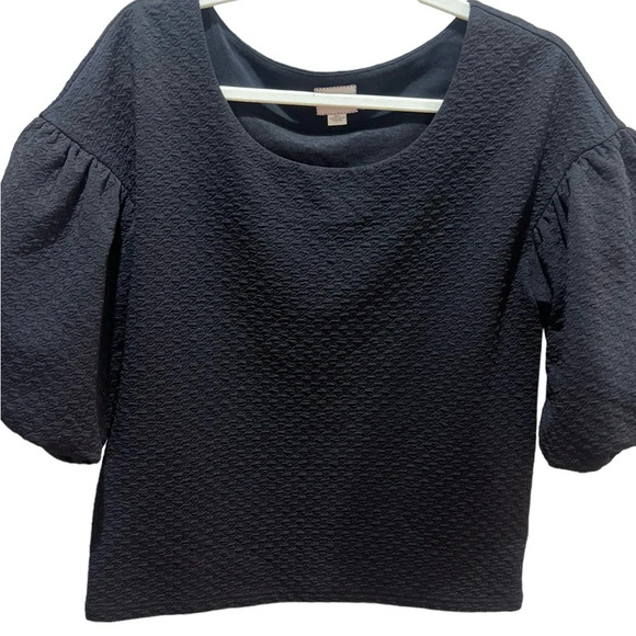 Anthropologie sz small black puff sleeve blouse in excellent like-new condition - Picture 3 of 5